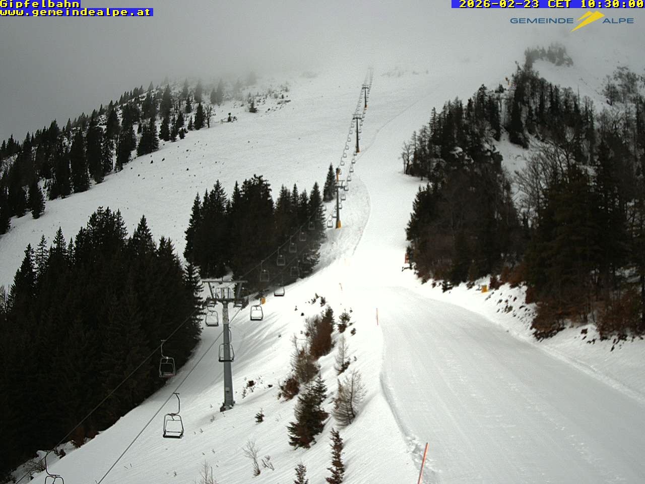 Archiv Foto Webcam Gemeindealpe Gipfelbahn und Gipfel