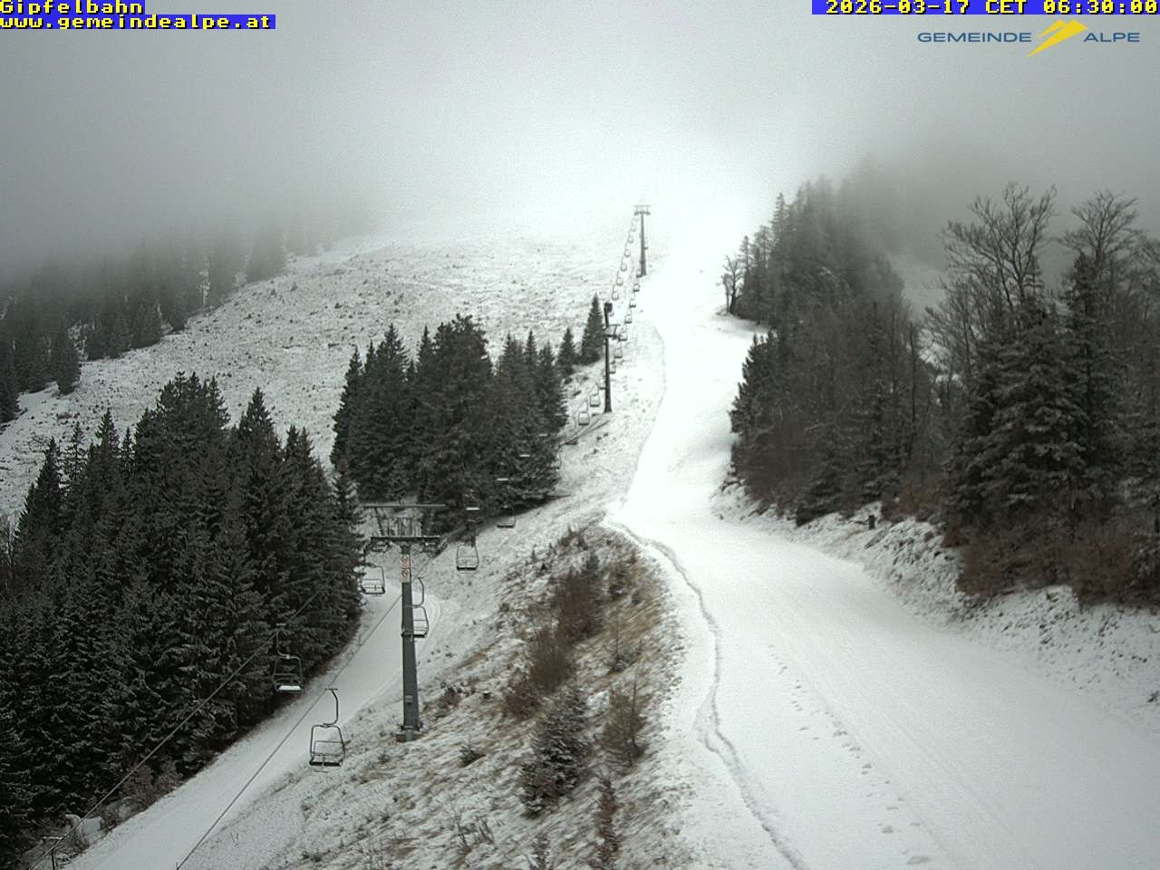 Archiv Foto Webcam Gemeindealpe Gipfelbahn und Gipfel