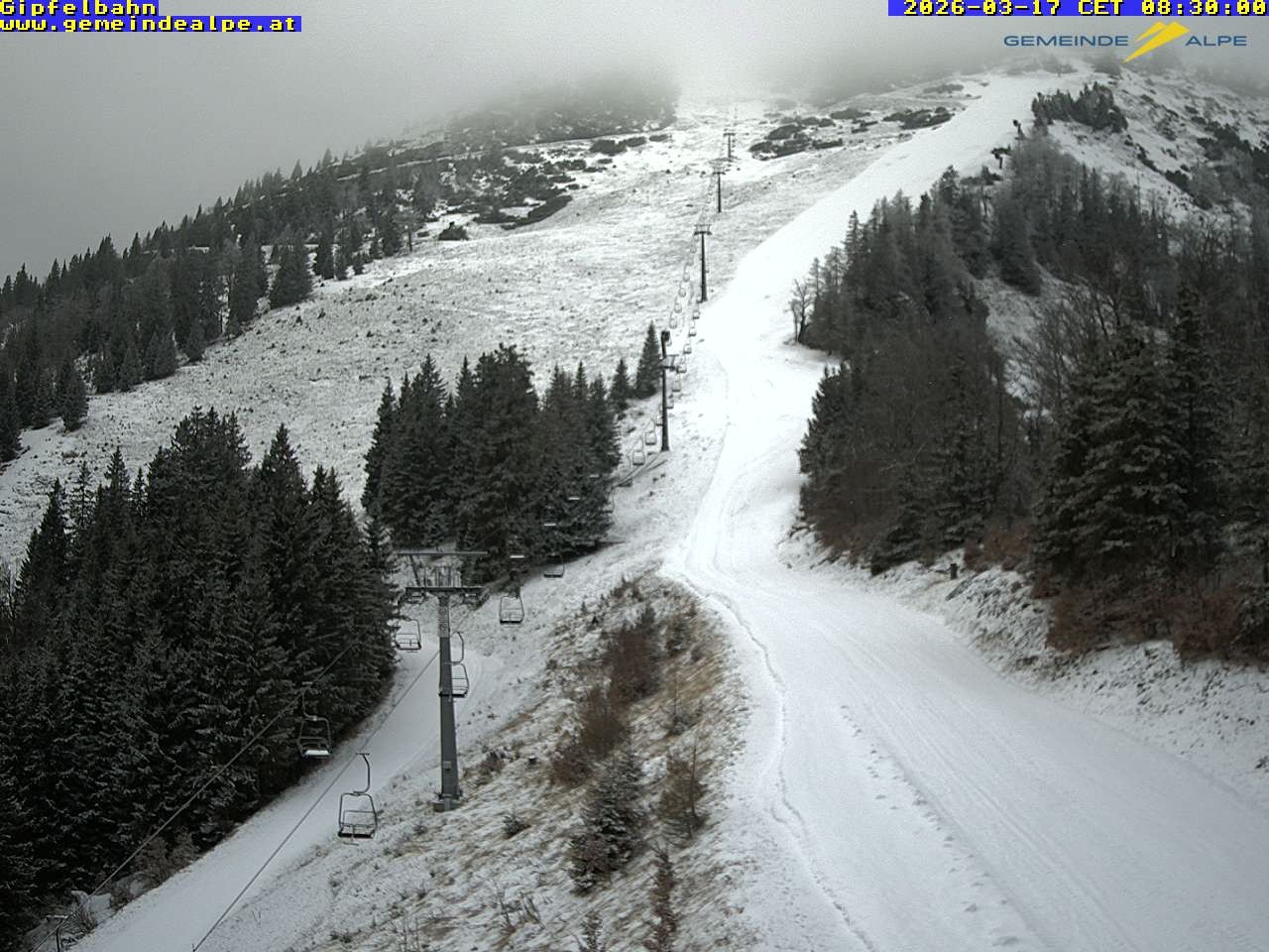 Archiv Foto Webcam Gemeindealpe Gipfelbahn und Gipfel