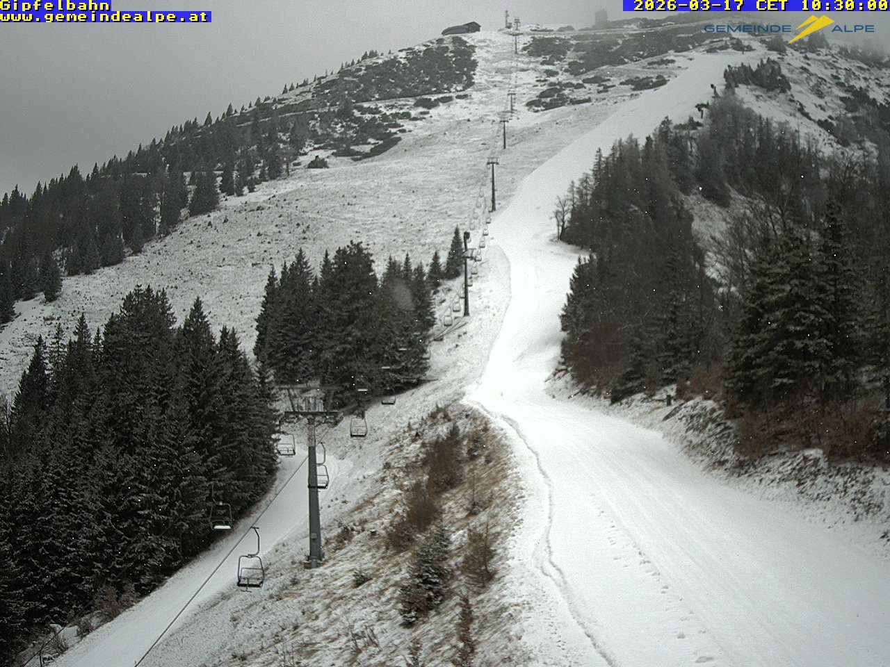 Archiv Foto Webcam Gemeindealpe Gipfelbahn und Gipfel