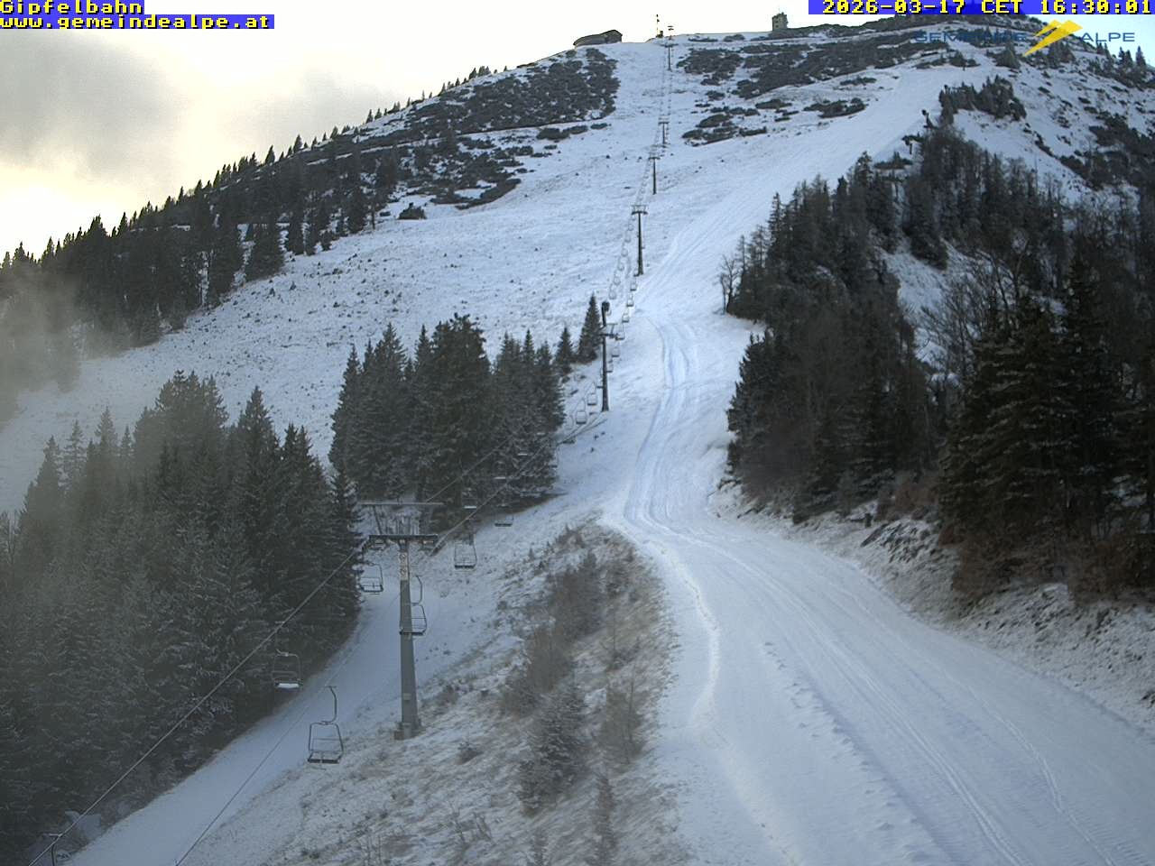 Archiv Foto Webcam Gemeindealpe Gipfelbahn und Gipfel