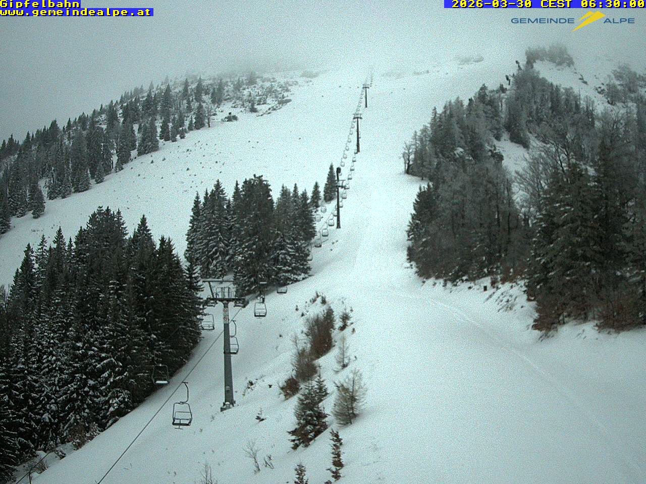 Archiv Foto Webcam Gemeindealpe Gipfelbahn und Gipfel