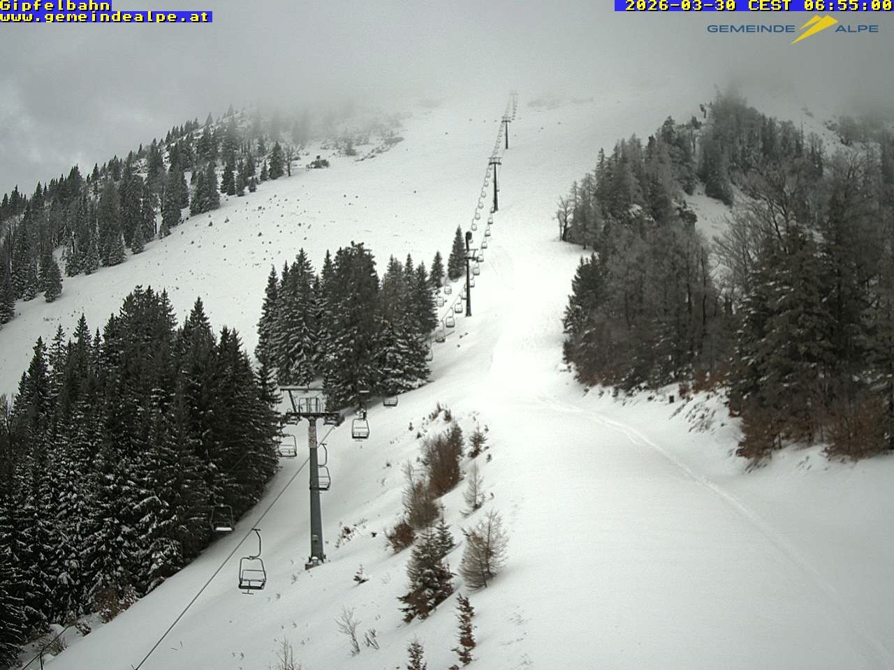 Archiv Foto Webcam Gemeindealpe Gipfelbahn und Gipfel