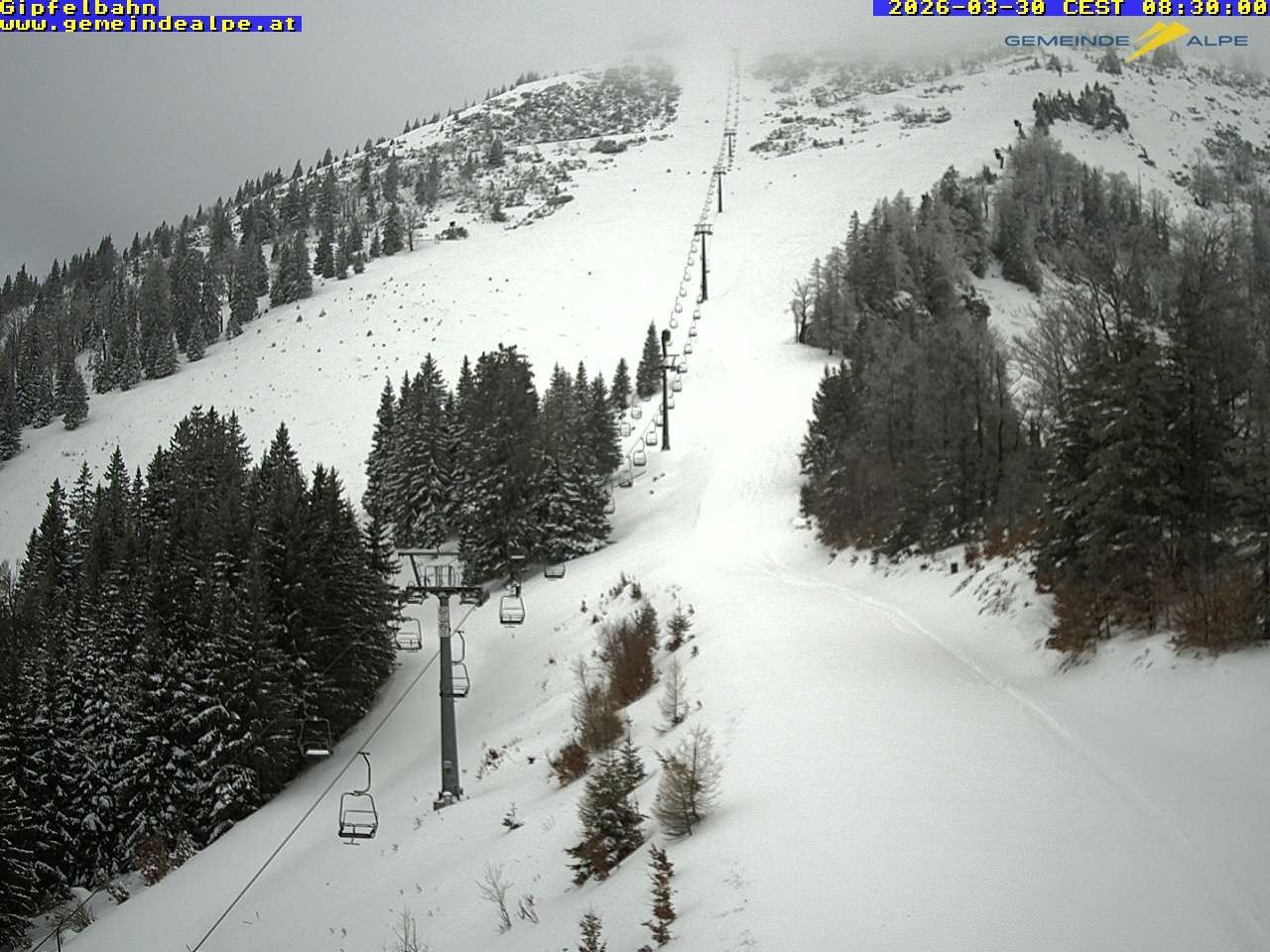 Archiv Foto Webcam Gemeindealpe Gipfelbahn und Gipfel