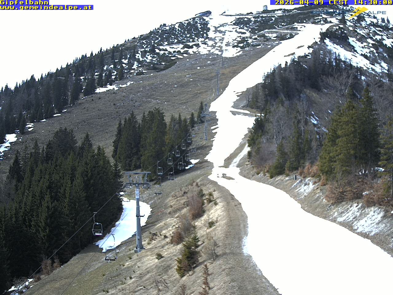 Archiv Foto Webcam Gemeindealpe Gipfelbahn und Gipfel