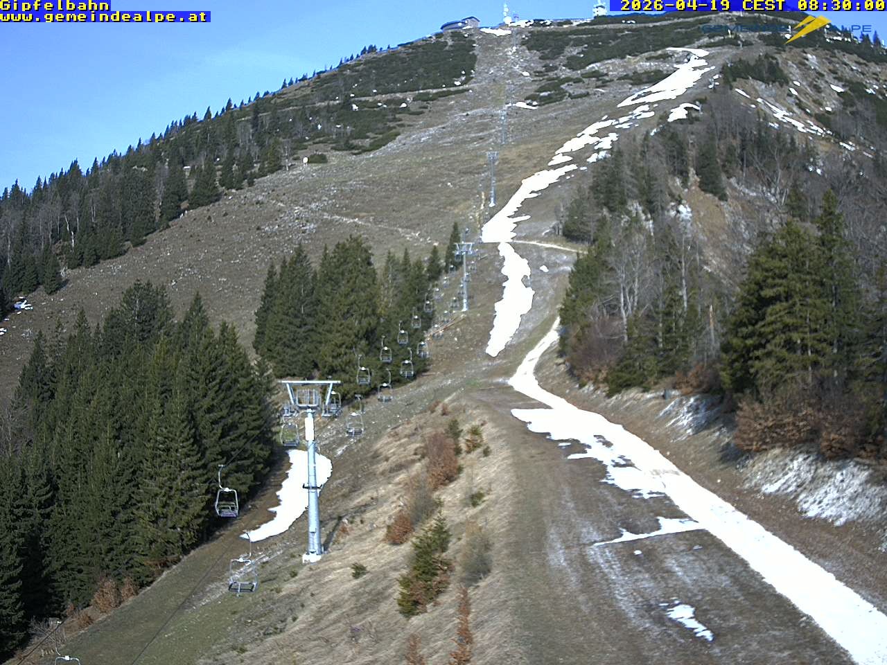 Archiv Foto Webcam Gemeindealpe Gipfelbahn und Gipfel