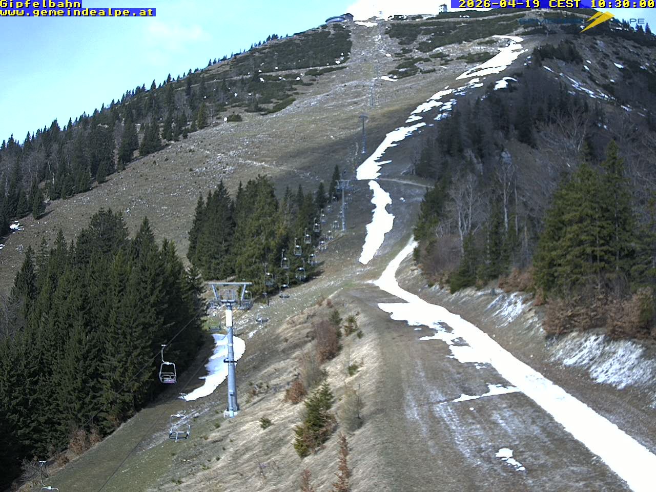 Archiv Foto Webcam Gemeindealpe Gipfelbahn und Gipfel