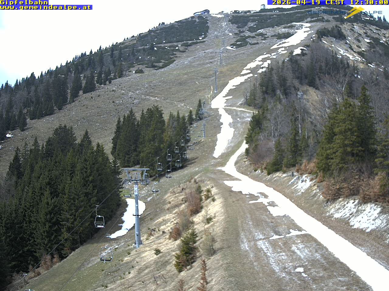 Archiv Foto Webcam Gemeindealpe Gipfelbahn und Gipfel