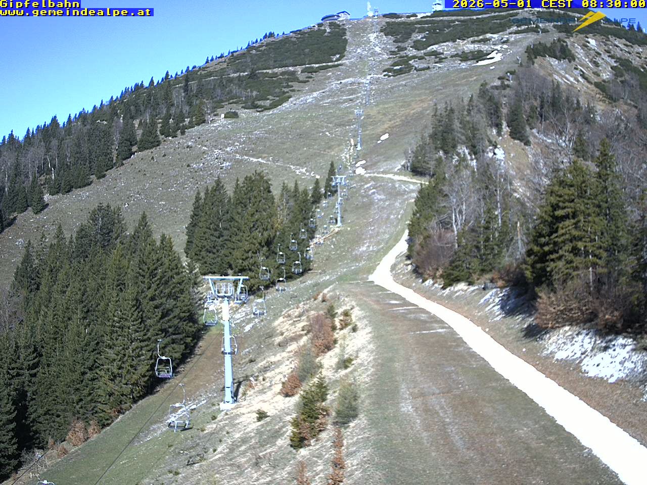 Archiv Foto Webcam Gemeindealpe Gipfelbahn und Gipfel