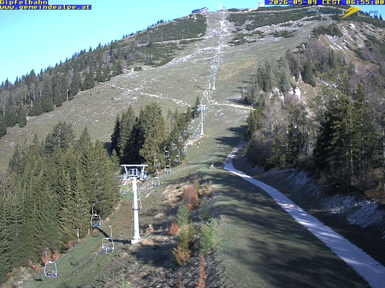 Archiv Foto Webcam Gemeindealpe Gipfelbahn und Gipfel
