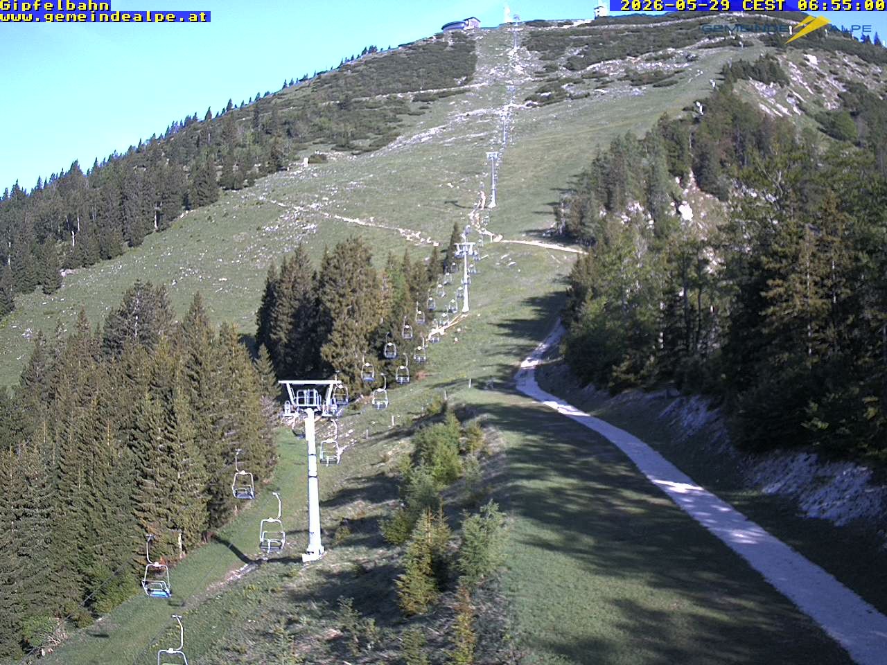 Archiv Foto Webcam Gemeindealpe Gipfelbahn und Gipfel