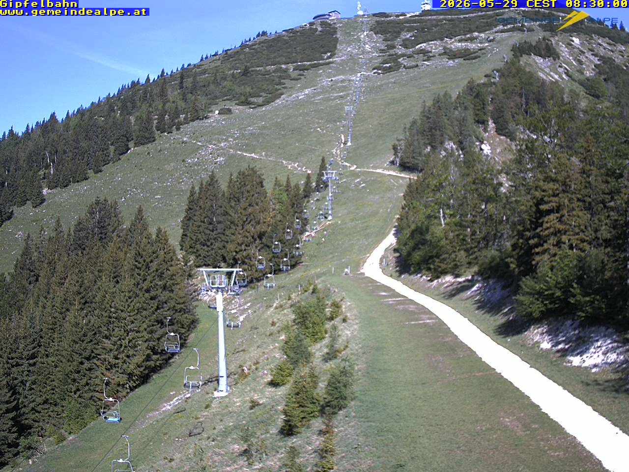 Archiv Foto Webcam Gemeindealpe Gipfelbahn und Gipfel