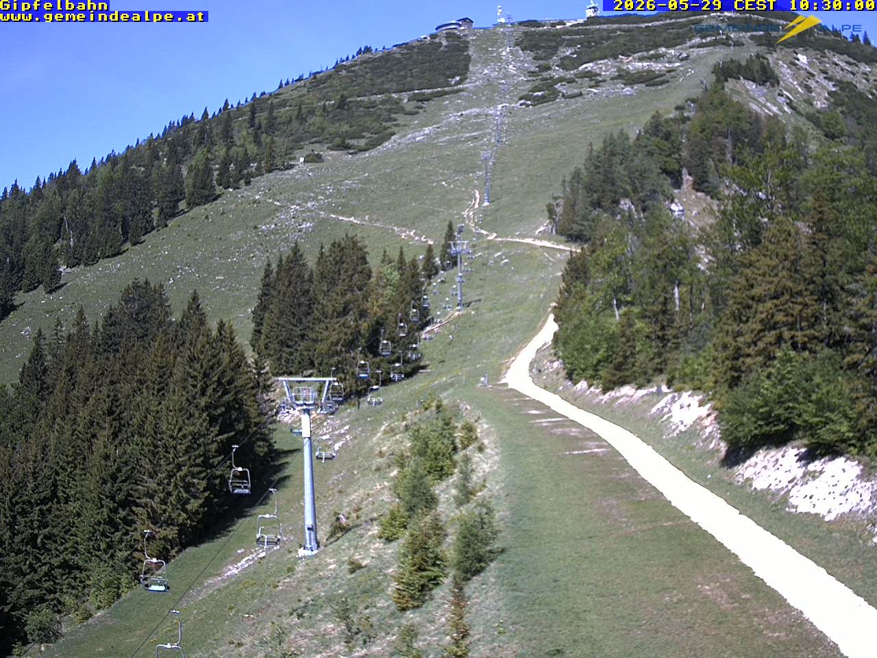 Archiv Foto Webcam Gemeindealpe Gipfelbahn und Gipfel