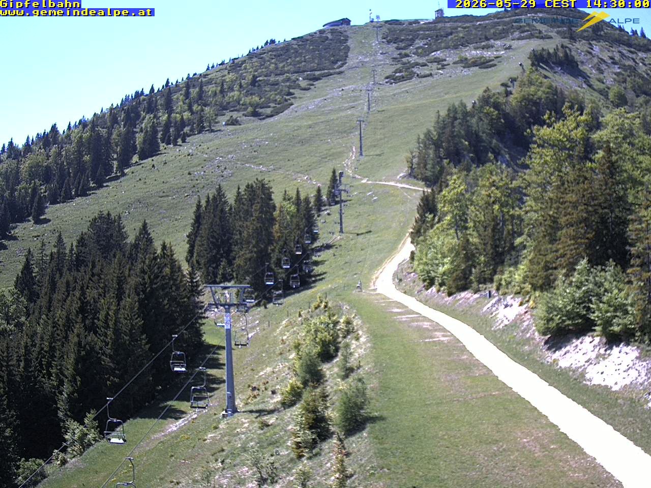 Archiv Foto Webcam Gemeindealpe Gipfelbahn und Gipfel