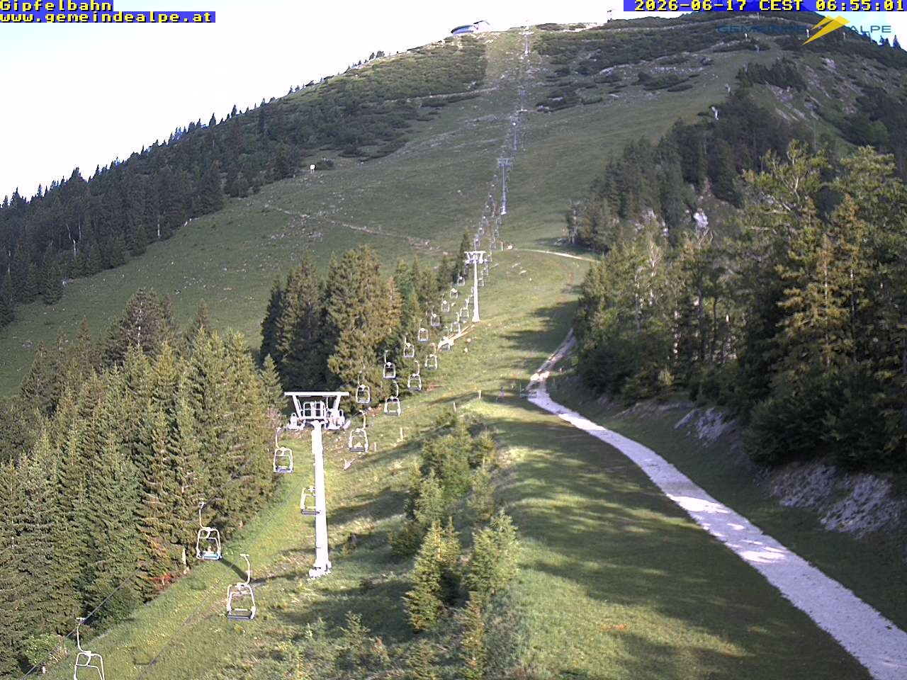 Archiv Foto Webcam Gemeindealpe Gipfelbahn und Gipfel