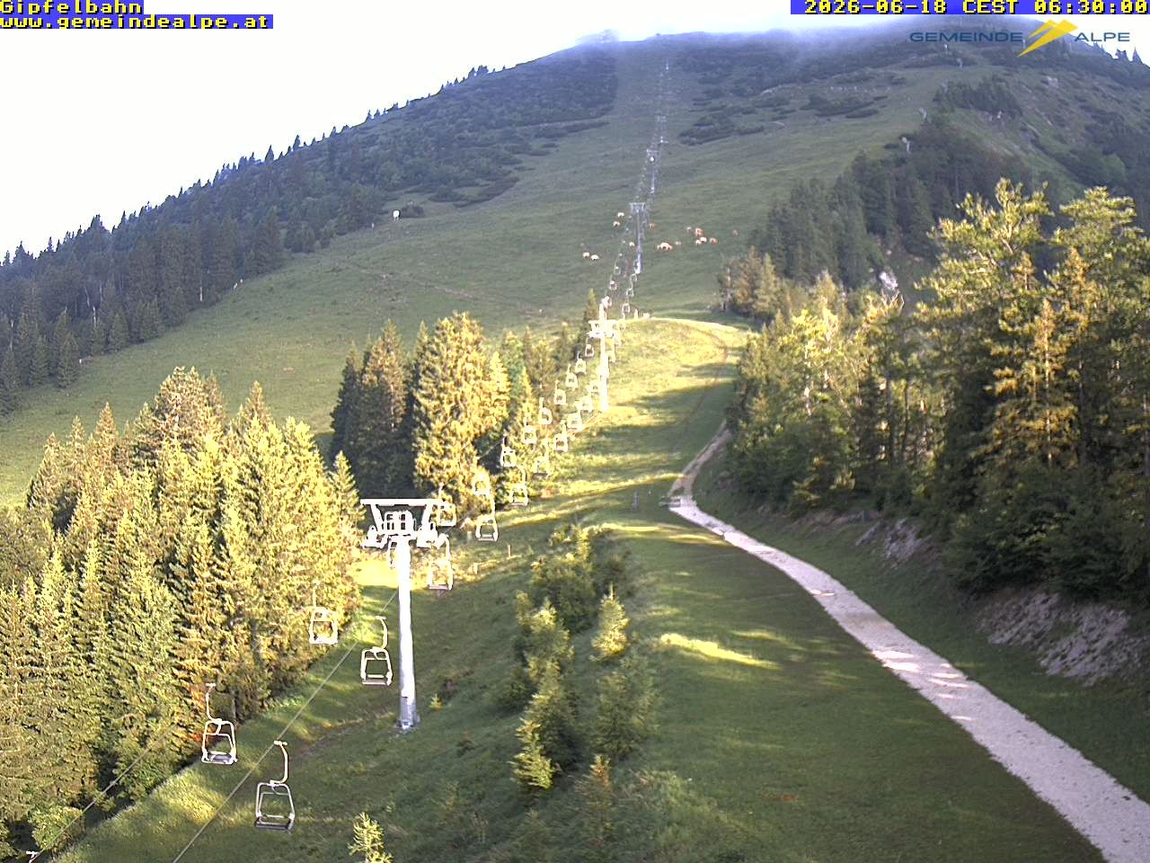 Archiv Foto Webcam Gemeindealpe Gipfelbahn und Gipfel