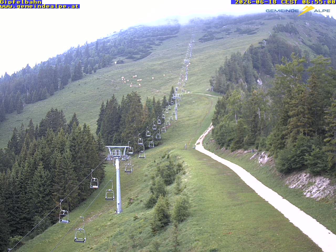 Archiv Foto Webcam Gemeindealpe Gipfelbahn und Gipfel