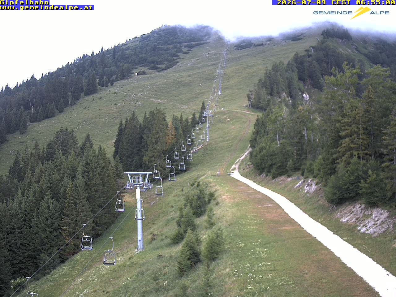 Archiv Foto Webcam Gemeindealpe Gipfelbahn und Gipfel