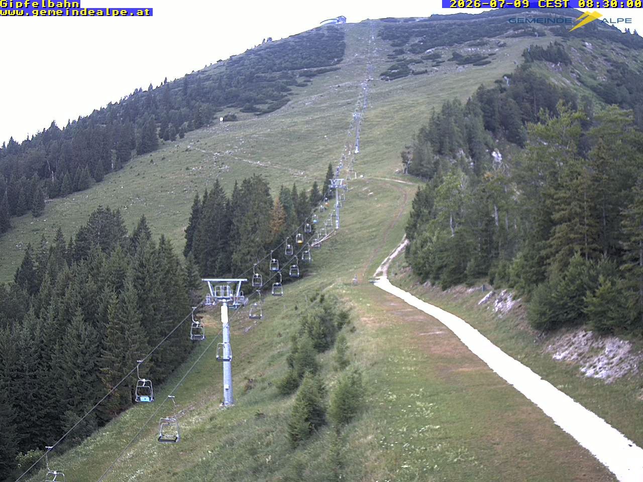 Archiv Foto Webcam Gemeindealpe Gipfelbahn und Gipfel