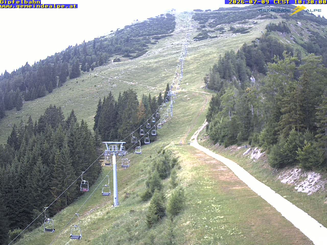 Archiv Foto Webcam Gemeindealpe Gipfelbahn und Gipfel