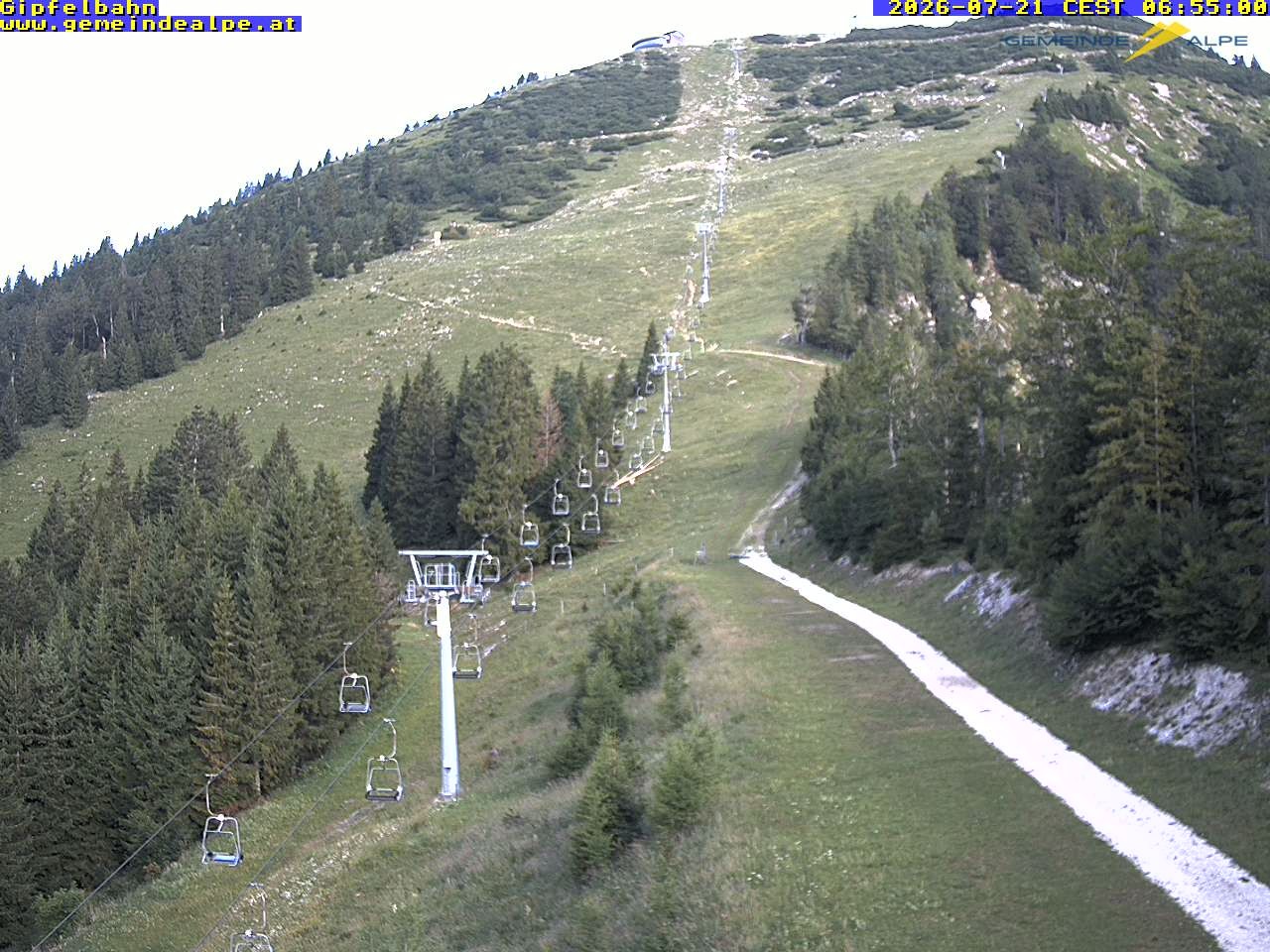 Archiv Foto Webcam Gemeindealpe Gipfelbahn und Gipfel