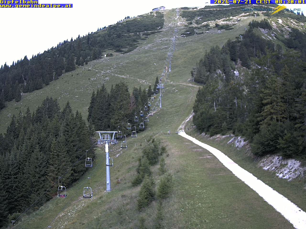 Archiv Foto Webcam Gemeindealpe Gipfelbahn und Gipfel