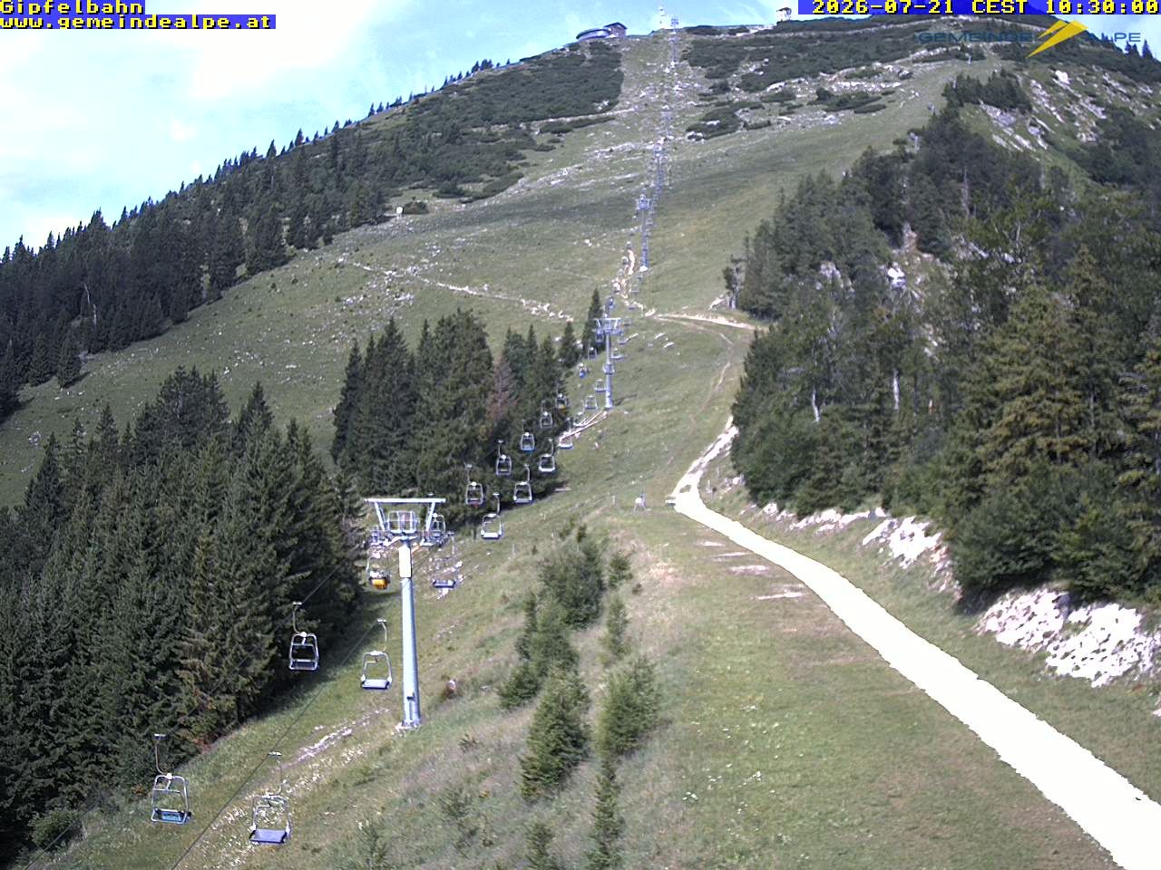 Archiv Foto Webcam Gemeindealpe Gipfelbahn und Gipfel