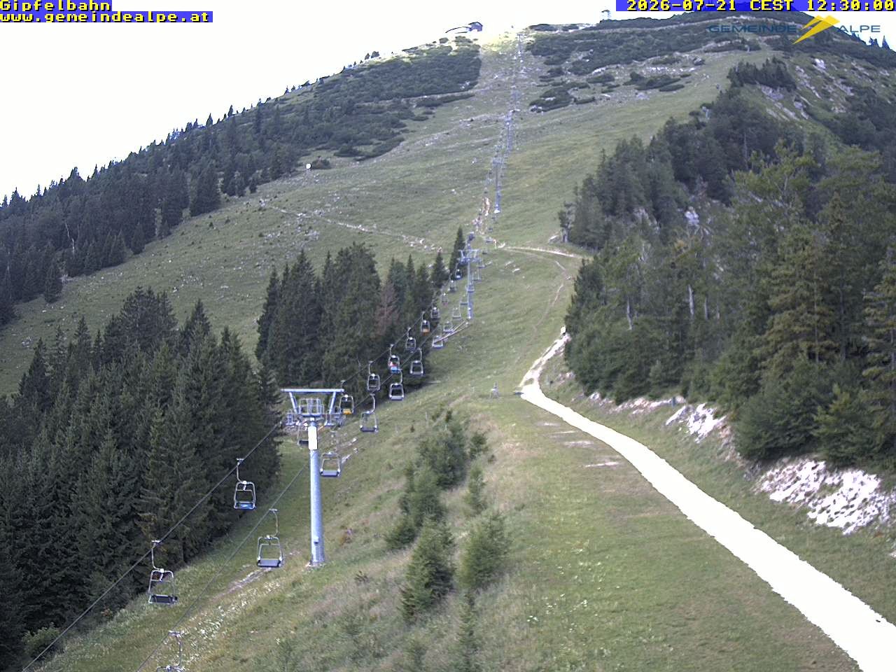Archiv Foto Webcam Gemeindealpe Gipfelbahn und Gipfel