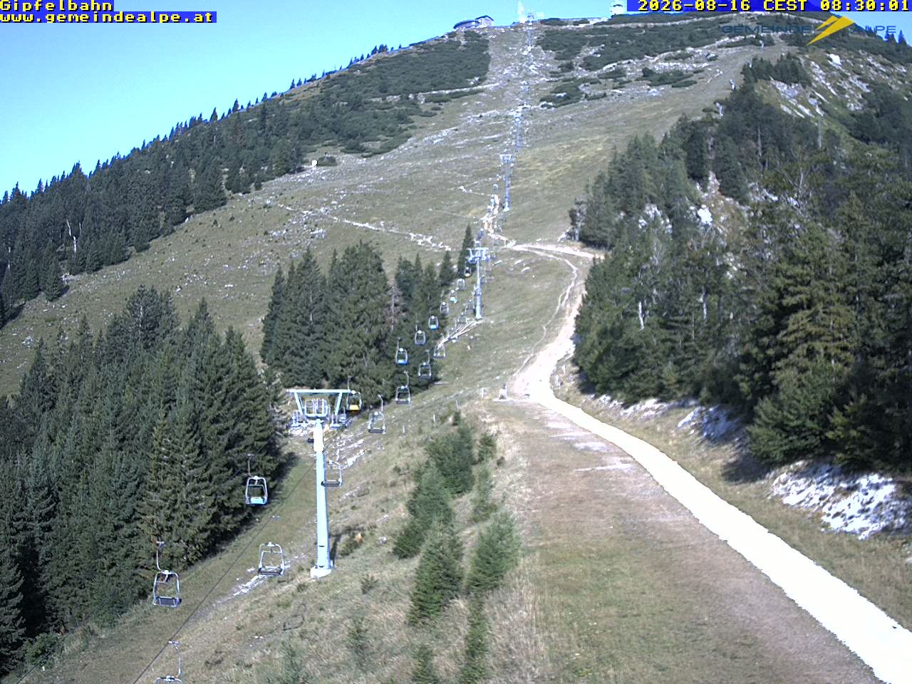 Archiv Foto Webcam Gemeindealpe Gipfelbahn und Gipfel