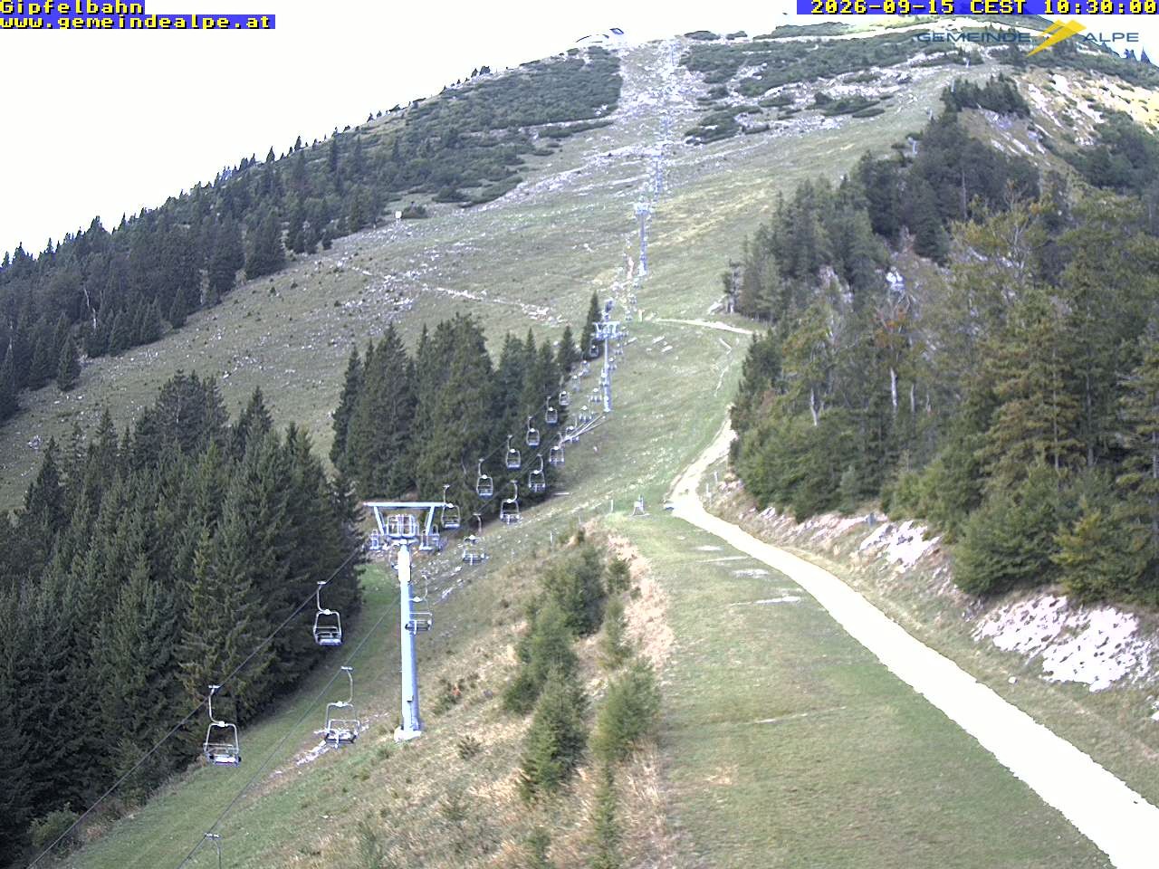 Archiv Foto Webcam Gemeindealpe Gipfelbahn und Gipfel