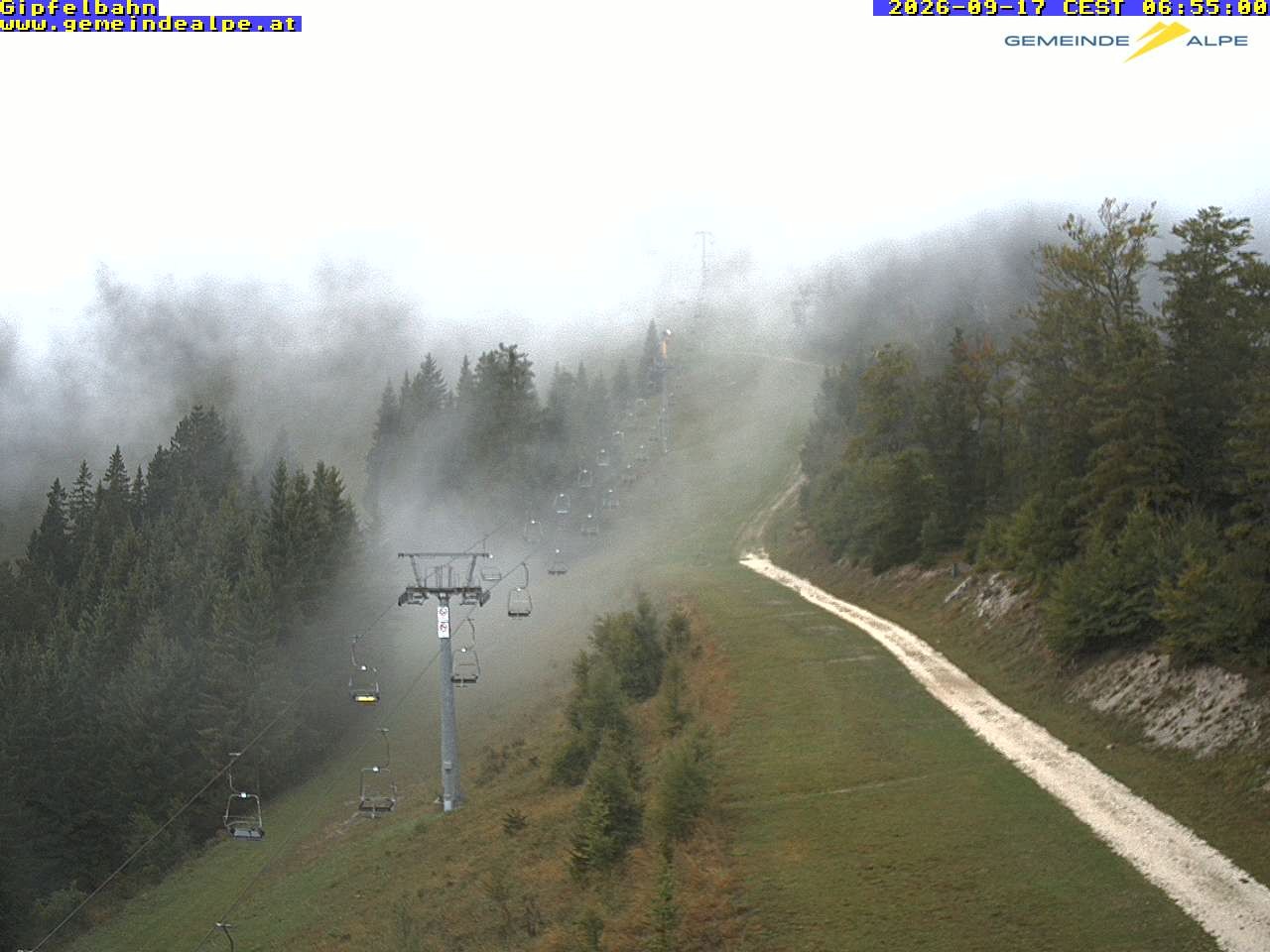 Archiv Foto Webcam Gemeindealpe Gipfelbahn und Gipfel