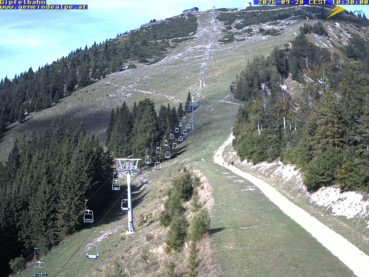 Archiv Foto Webcam Gemeindealpe Gipfelbahn und Gipfel
