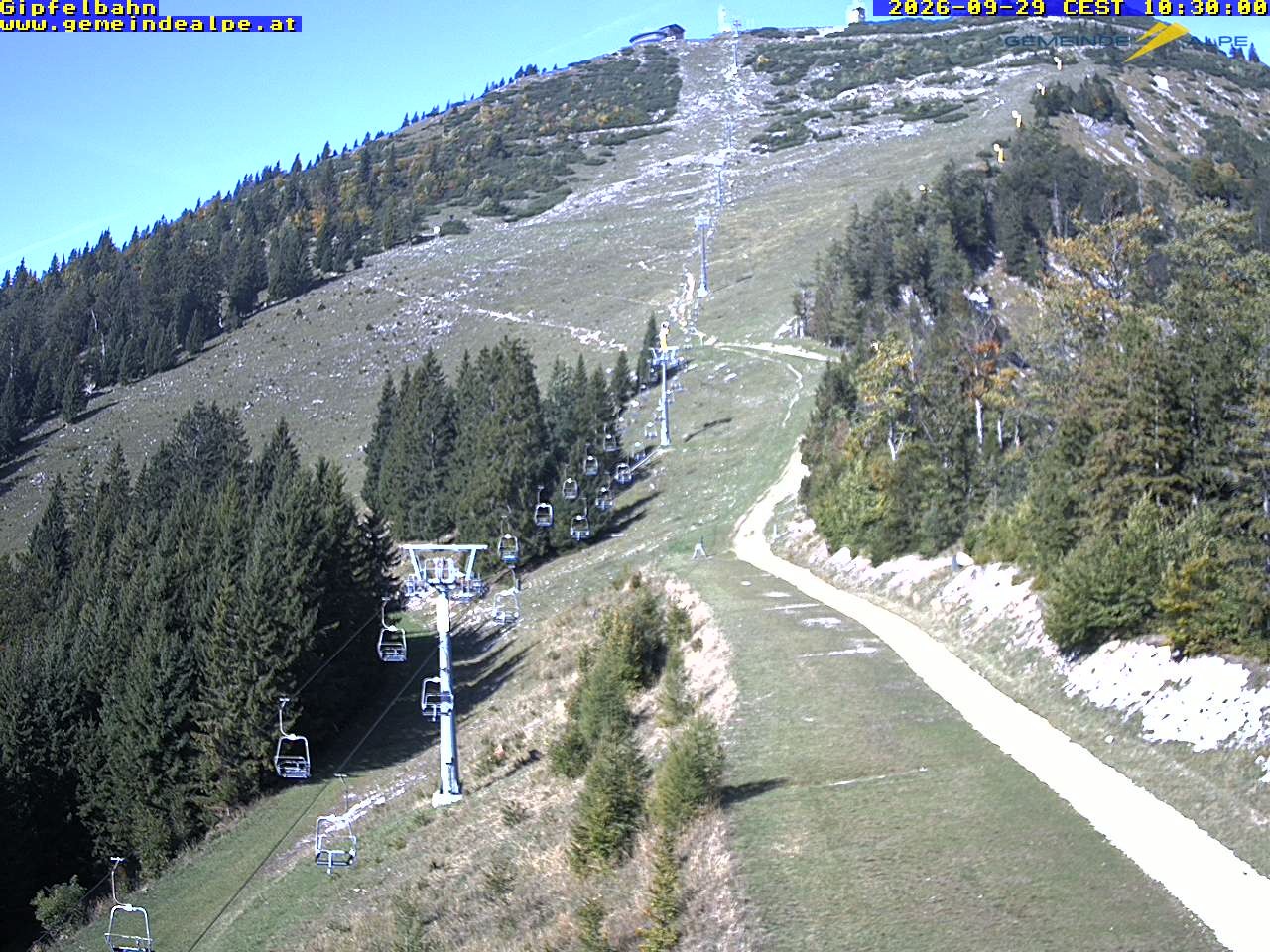 Archiv Foto Webcam Gemeindealpe Gipfelbahn und Gipfel