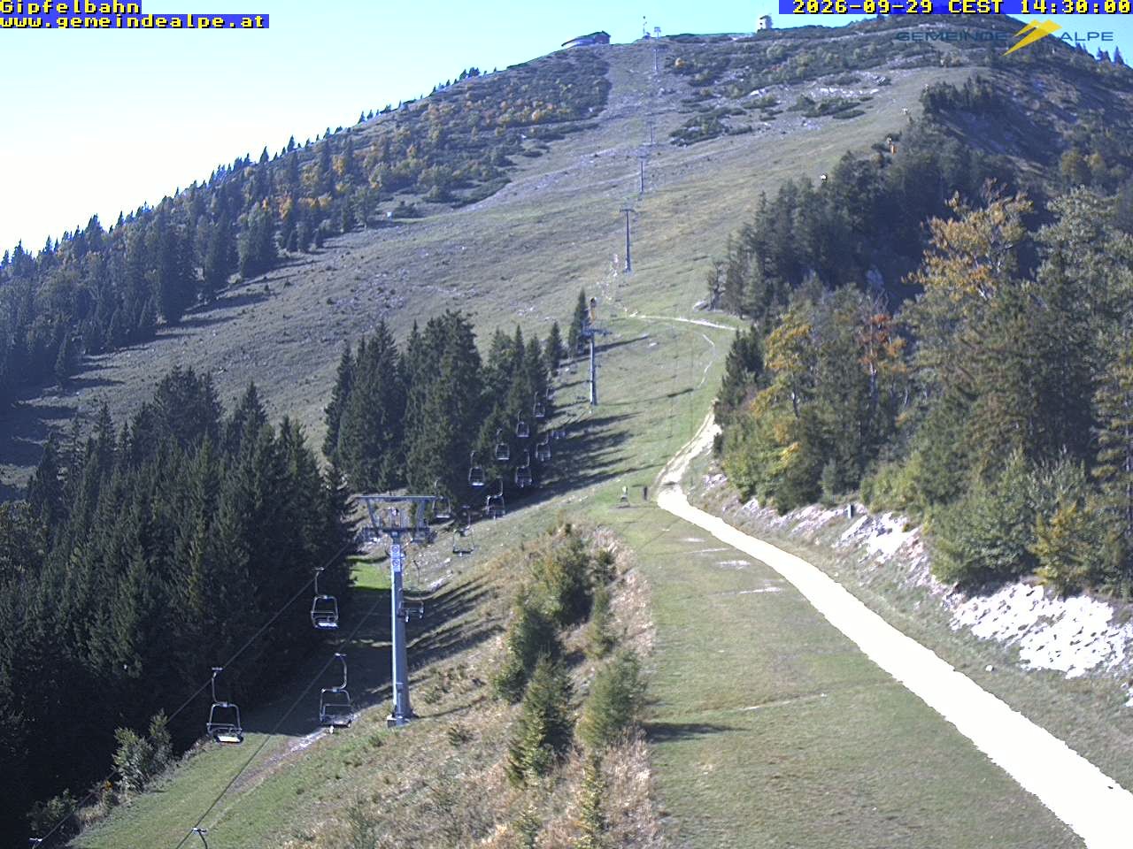 Archiv Foto Webcam Gemeindealpe Gipfelbahn und Gipfel