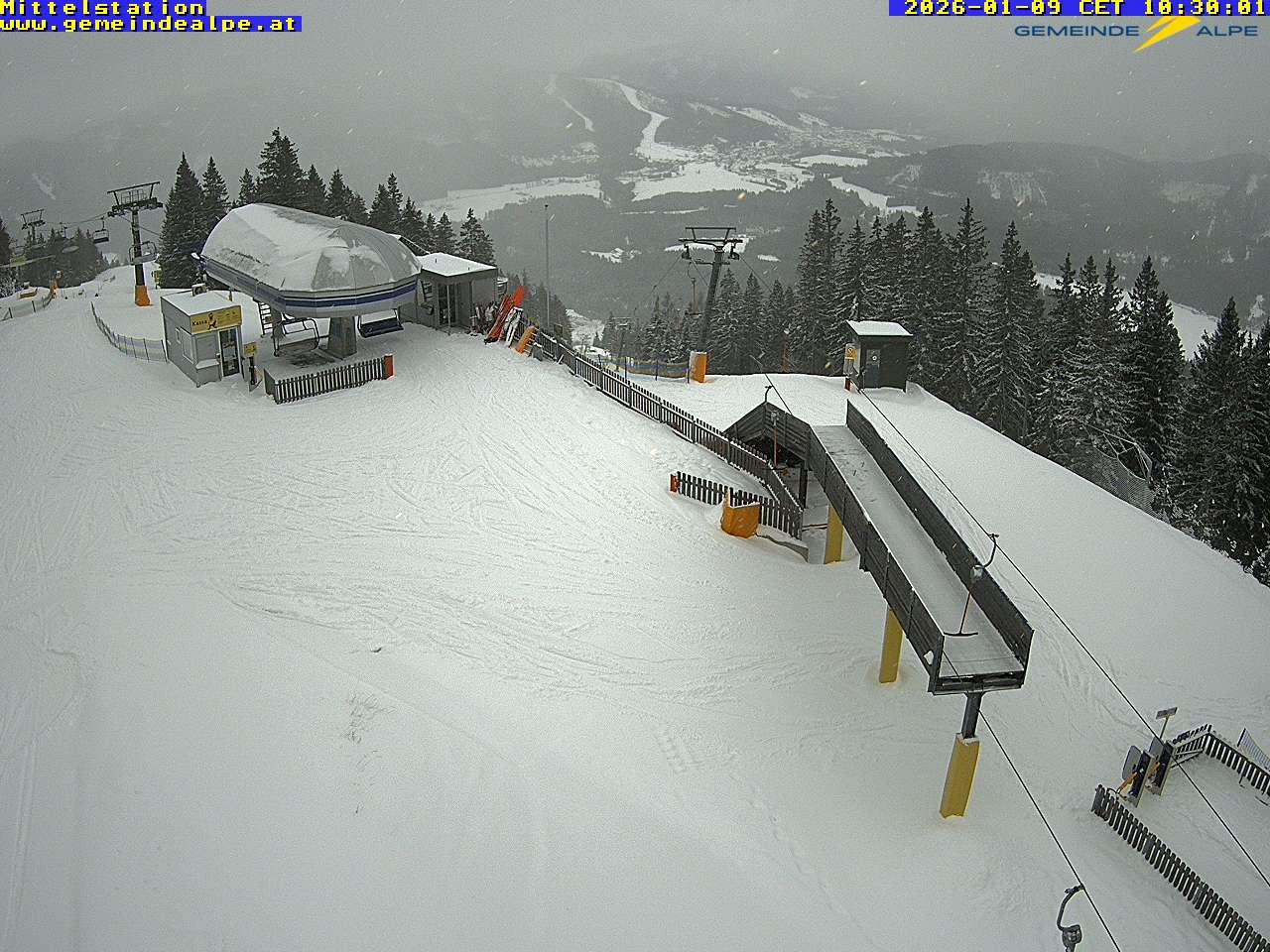 Archiv Foto Webcam Mittelstation Gemeindealpe