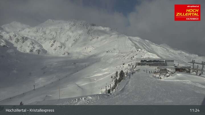 Archived image Webcam Wimbachexpress Top Station - Hochzillertal