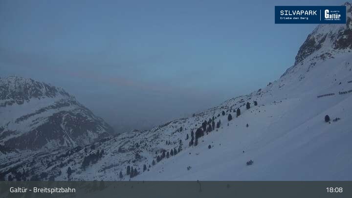 Archived image Webcam Breitspitzbahn Galtür - Silvapark