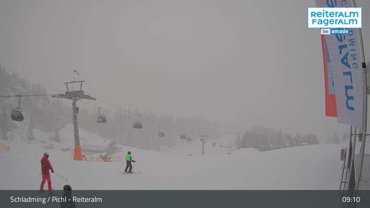 Archived image Webcam Reiteralm: Top station Preunegg Jet