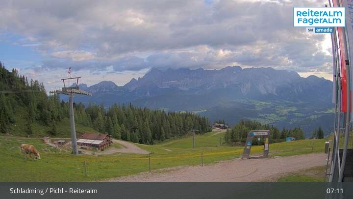 Archived image Webcam Reiteralm: Top station Preunegg Jet