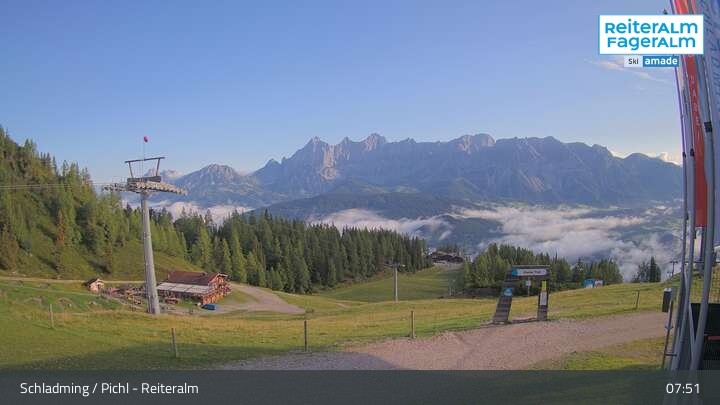 Archived image Webcam Reiteralm: Top station Preunegg Jet
