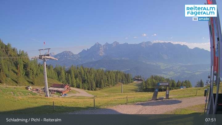 Archived image Webcam Reiteralm: Top station Preunegg Jet