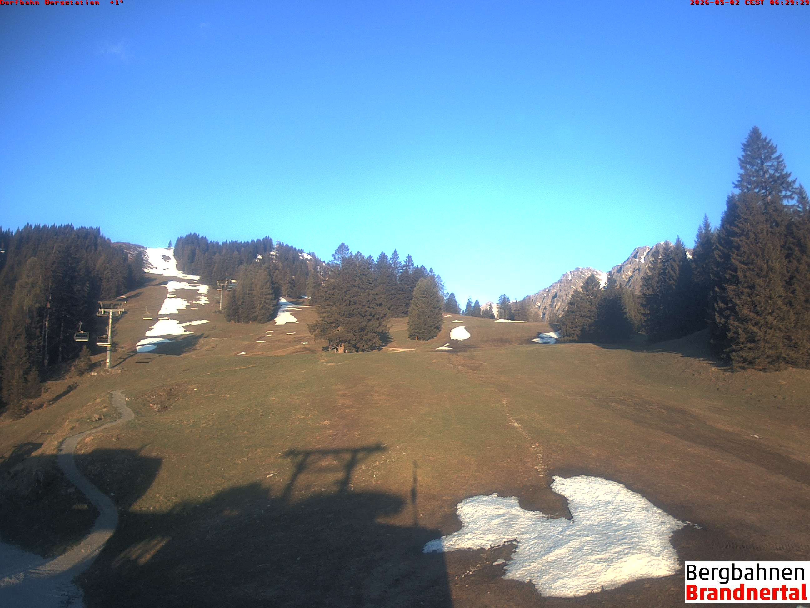 Archiv Foto Webcam Bergstation Dorfbahn, Brandnertal in Vorarlberg