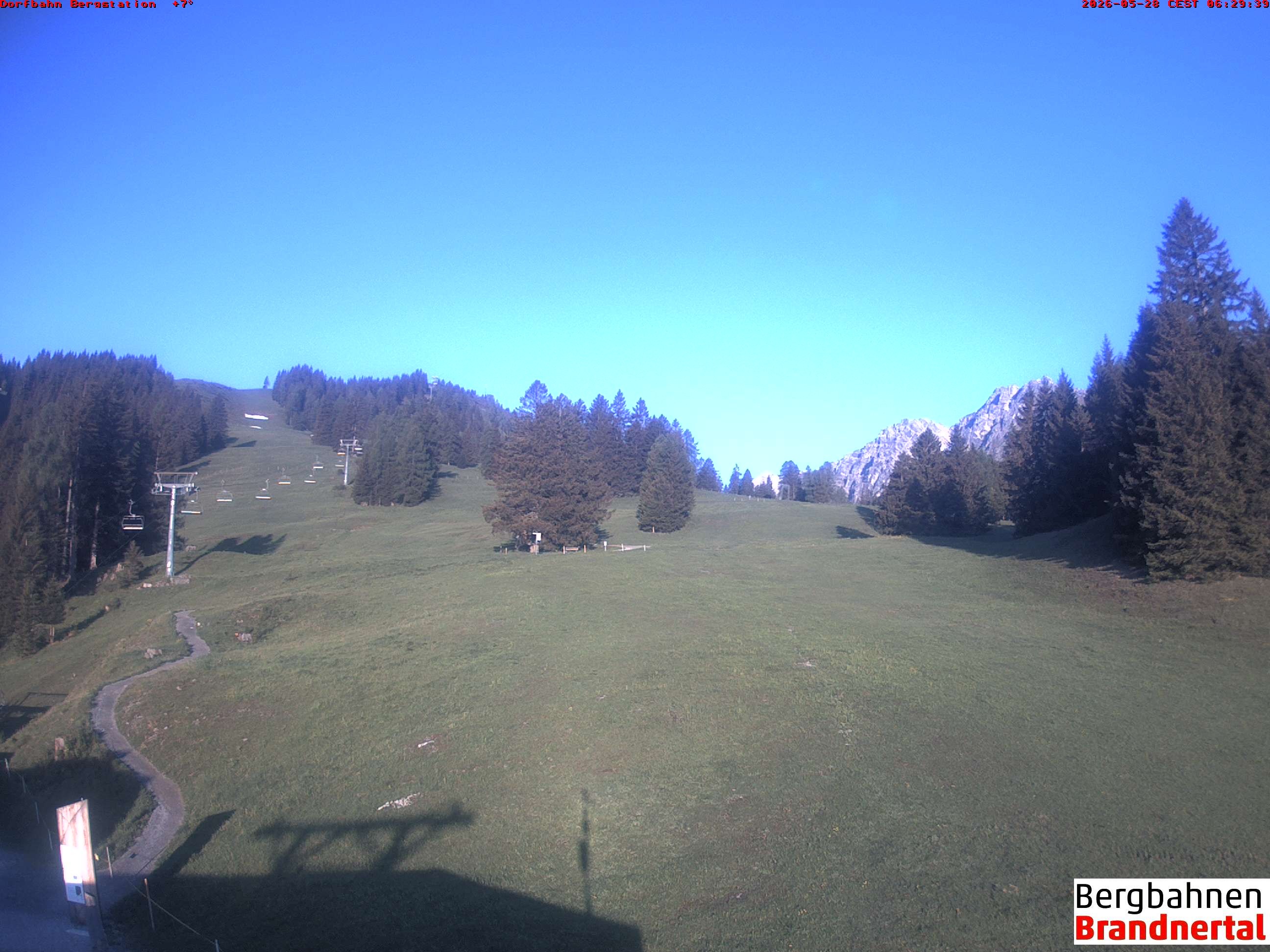 Archived image Webcam mountain station "Dorfbahn", valley "Brandnertal"