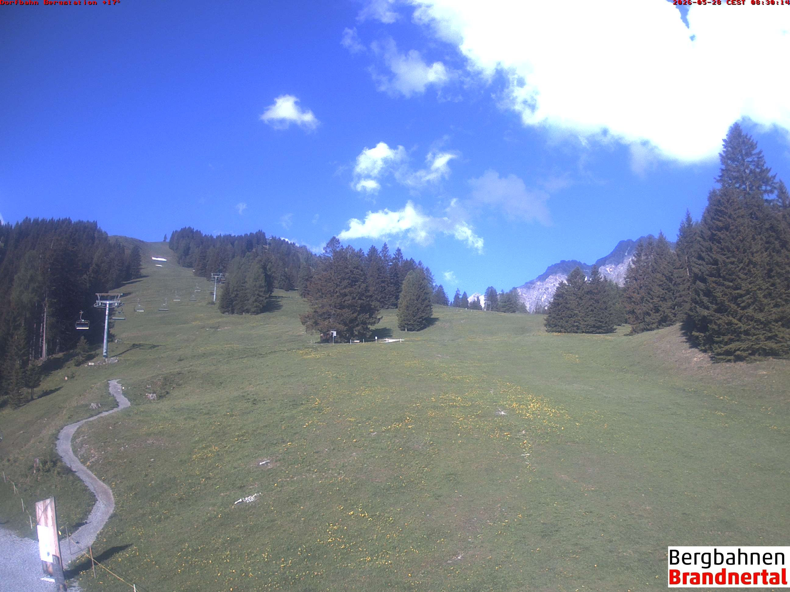 Archived image Webcam mountain station "Dorfbahn", valley "Brandnertal"