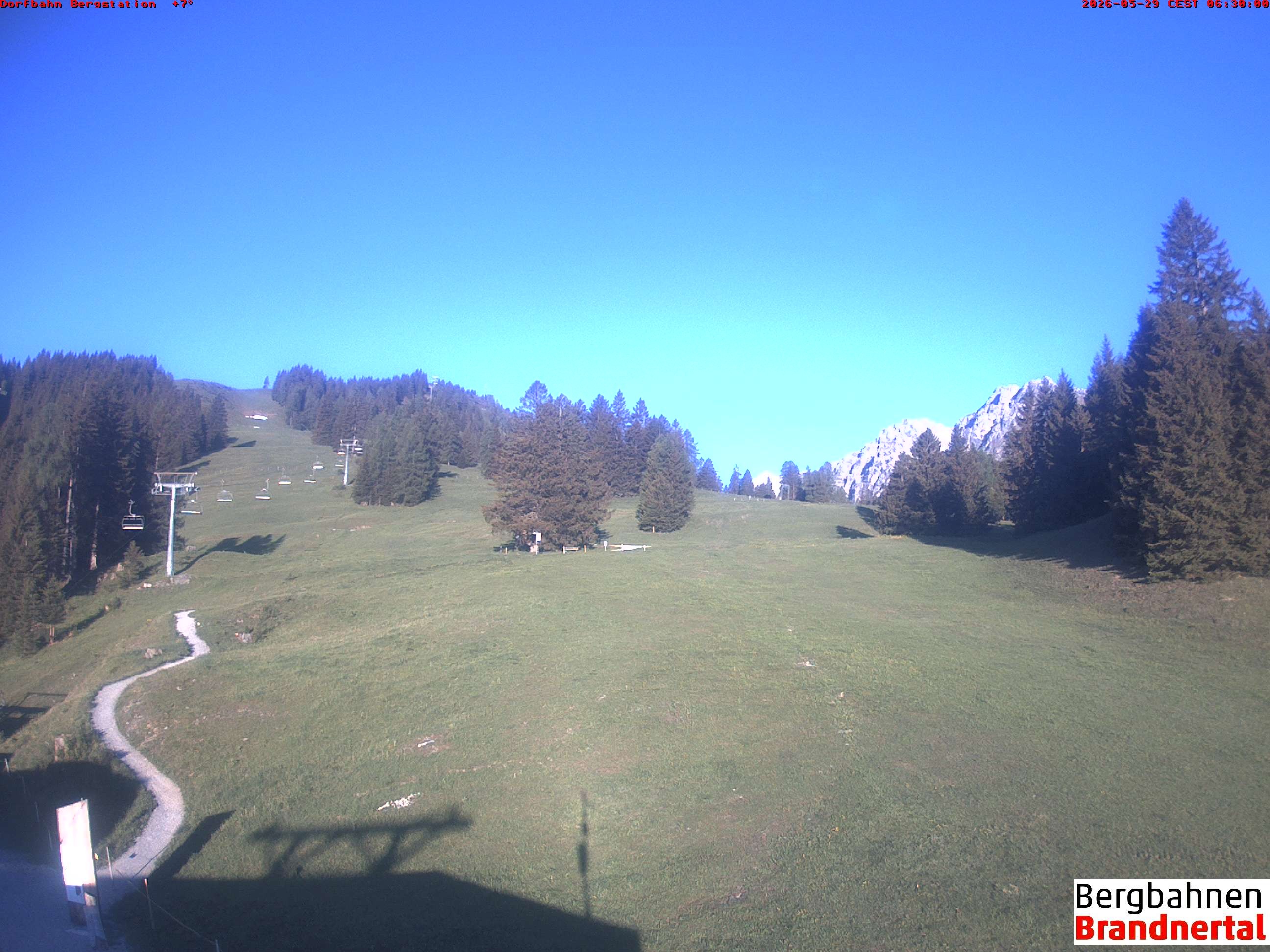 Archived image Webcam mountain station "Dorfbahn", valley "Brandnertal"