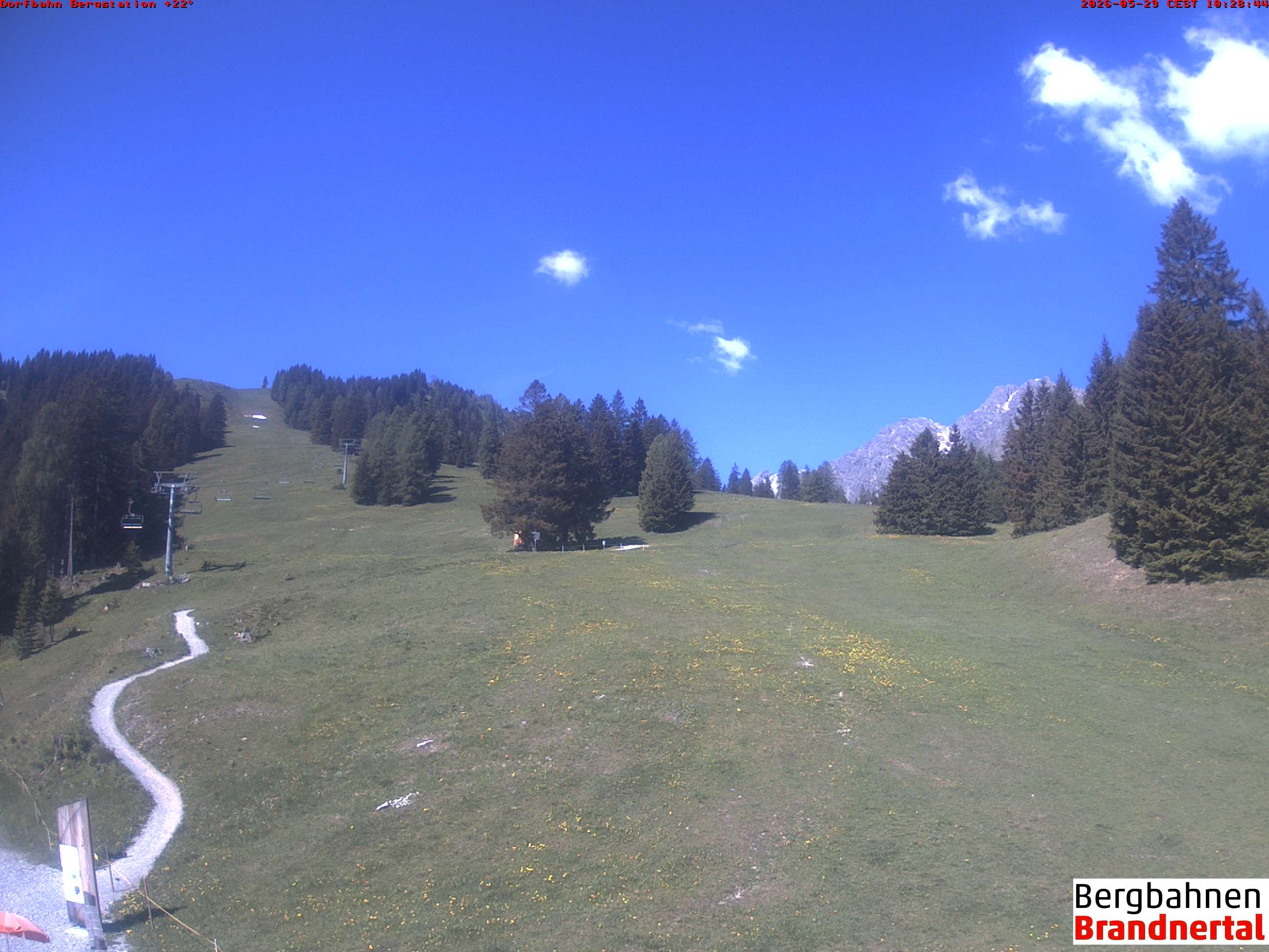 Archived image Webcam mountain station "Dorfbahn", valley "Brandnertal"