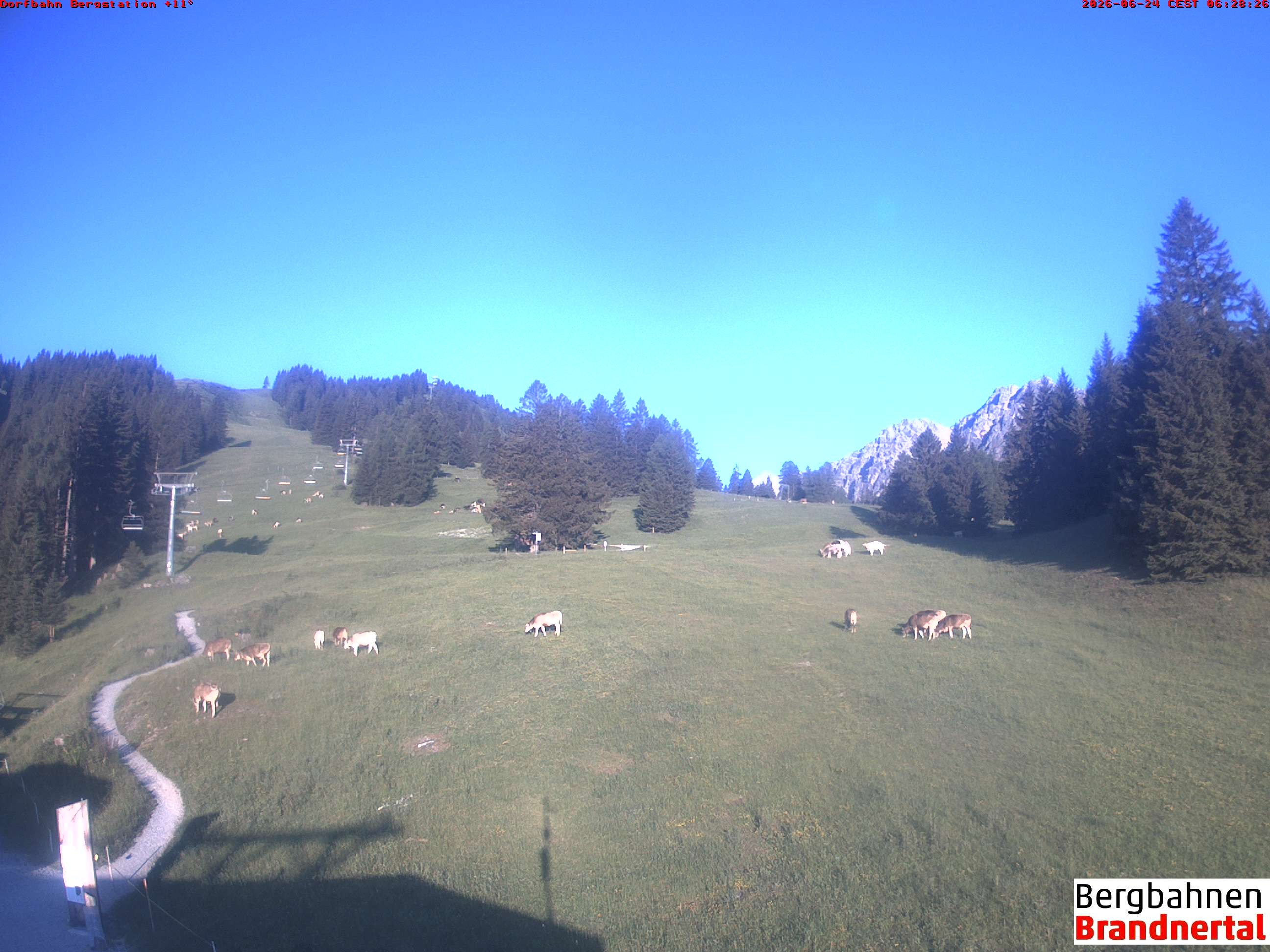 Archiv Foto Webcam Bergstation Dorfbahn, Brandnertal in Vorarlberg