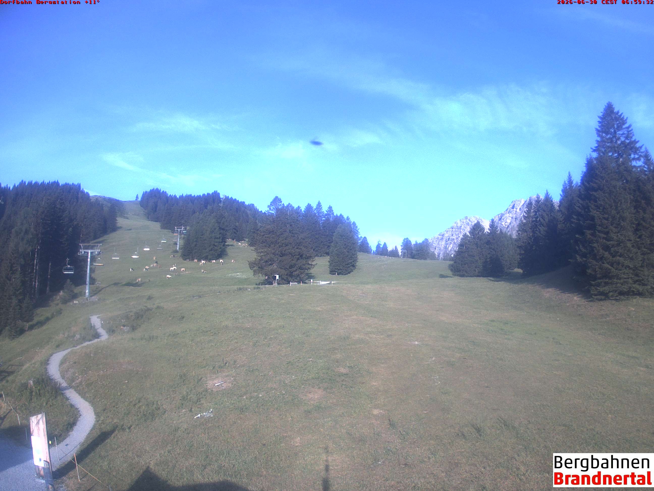 Archiv Foto Webcam Bergstation Dorfbahn, Brandnertal in Vorarlberg