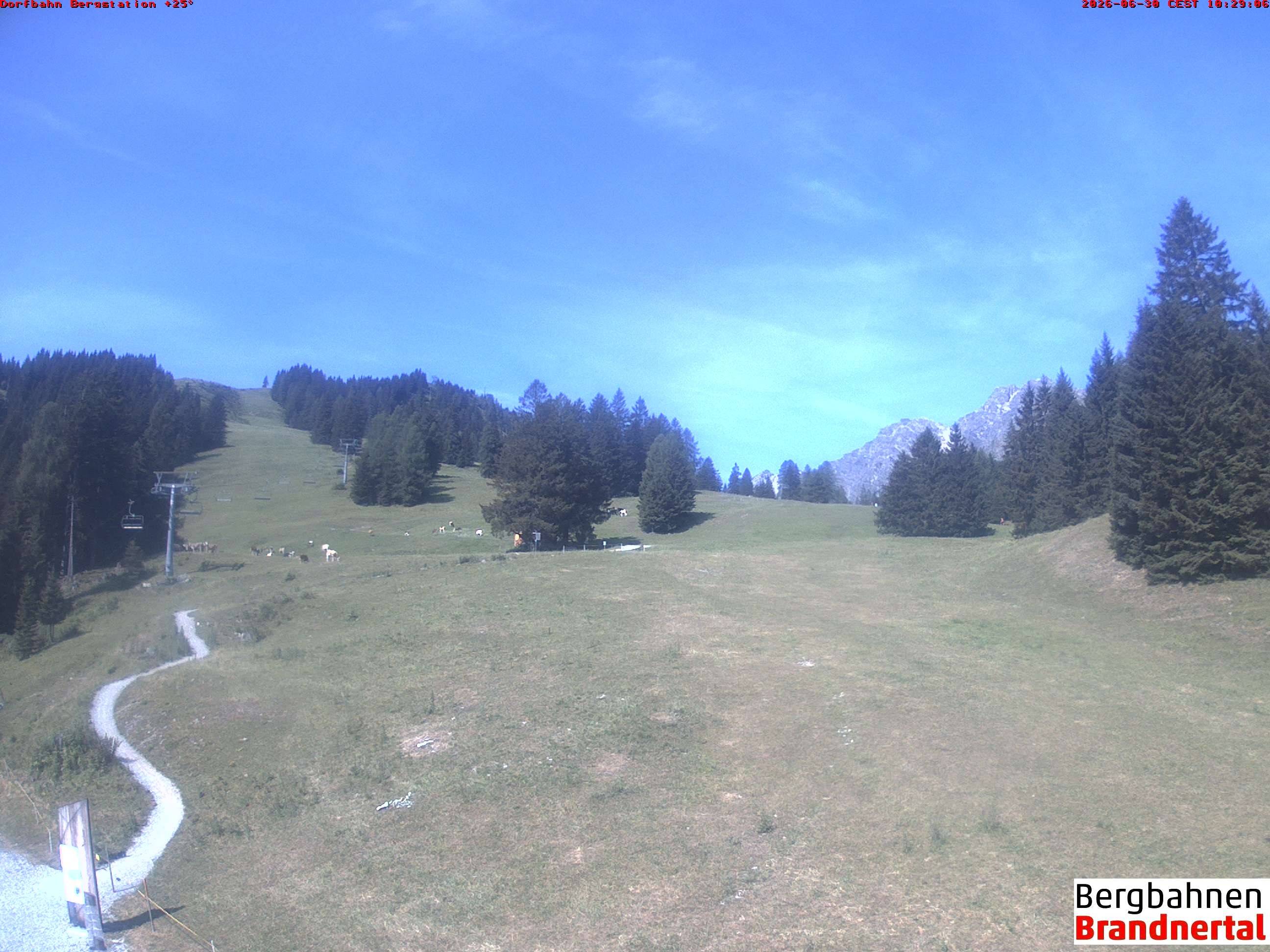 Archiv Foto Webcam Bergstation Dorfbahn, Brandnertal in Vorarlberg
