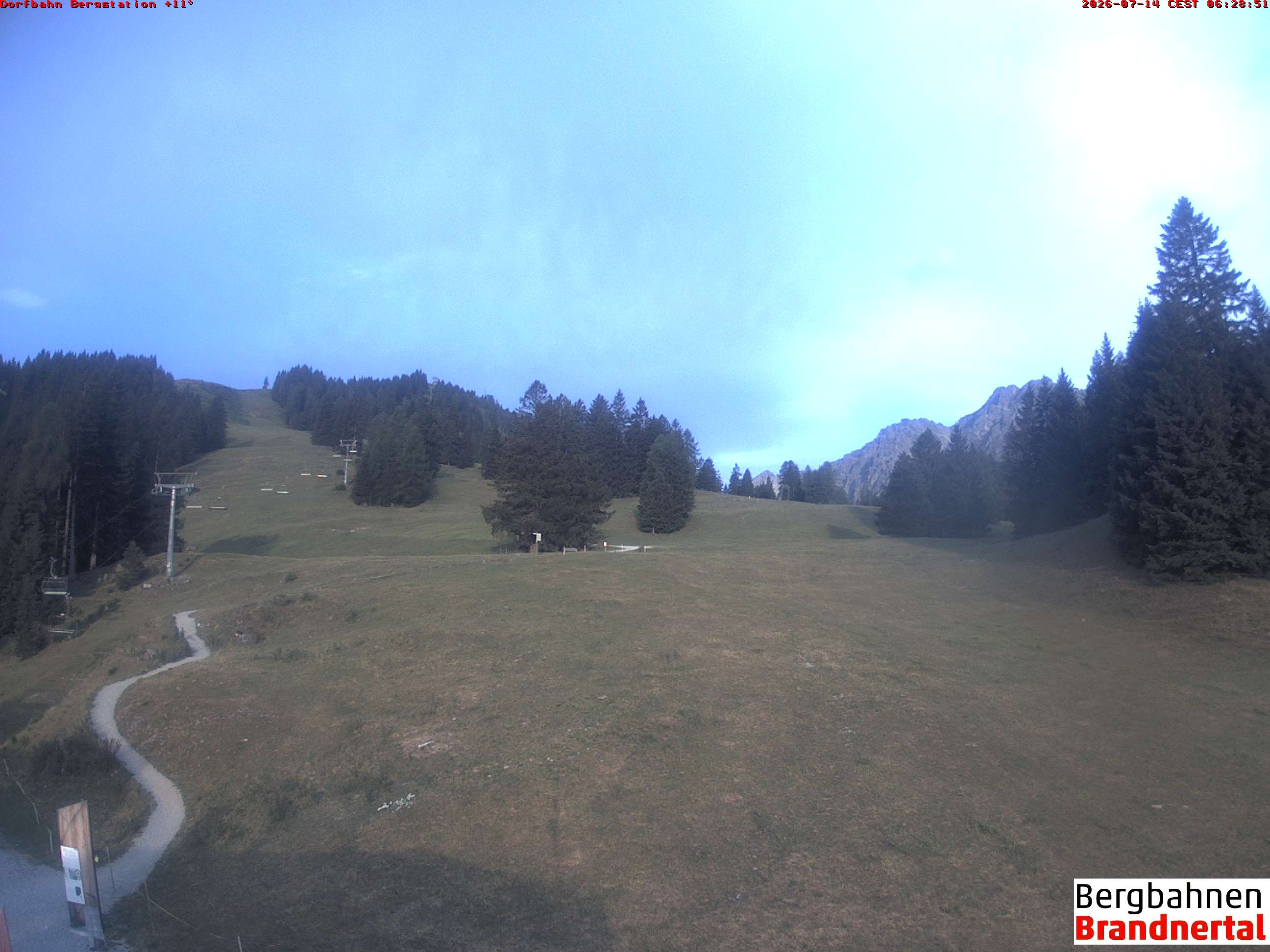 Archived image Webcam mountain station "Dorfbahn", valley "Brandnertal"